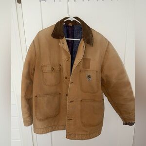 vintage 90's Carhartt blanket lined chore coat men's sz L EUC Made in USA